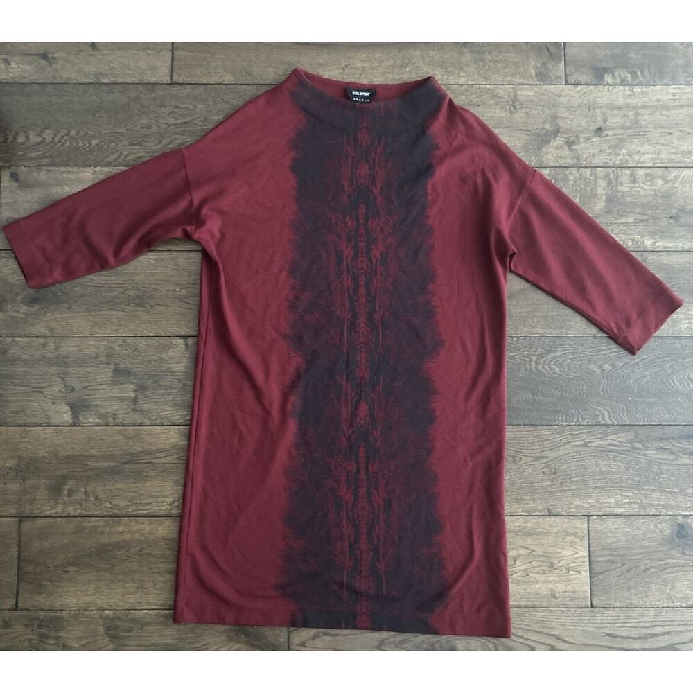 Isabel de Pedro women's Bodycon Midi Red Burgundy Boatneck Dress Black 42 8 44